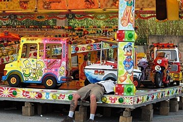 a photo of a childrens funfair ride