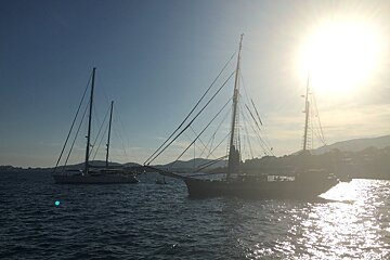 sunset from a yacht in mallorca
